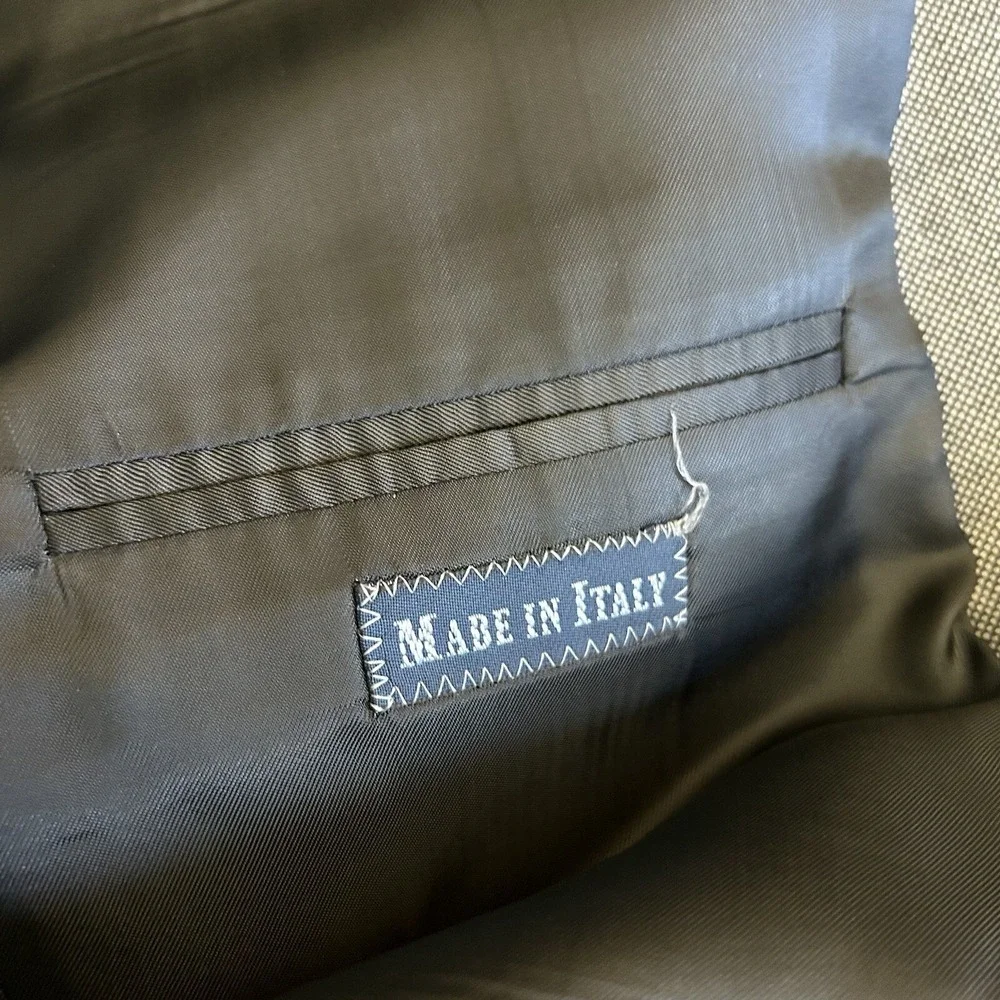 Polo‎ Ralph Lauren Blazer Men 42L Grey Virgin Wool Tuxedo Suit Made In Italy
